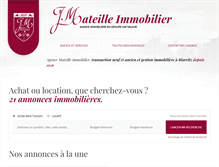 Tablet Screenshot of mateilleimmobilier.fr